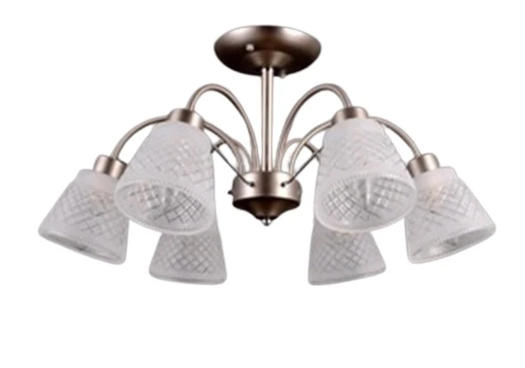 Люстра на штанге Elvan LU-38460/6-E14-Si+Wh