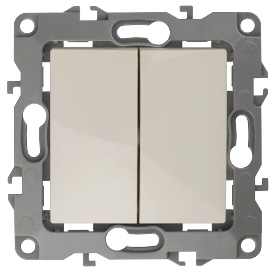 Выключатель двухклавишный ЭРА 12 10AX 250V 12-1104-02 Б0014646