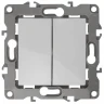 Выключатель двухклавишный ЭРА 12 10AX 250V 12-1004-01 Б0014651