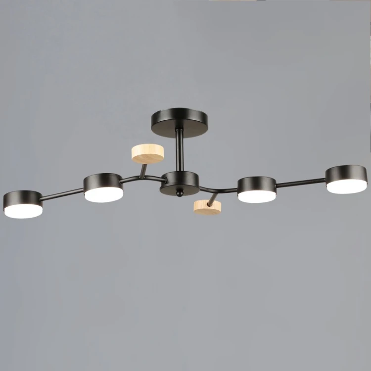 Люстра на штанге Reluce 03860-0.3-04 BK+WOOD GX53